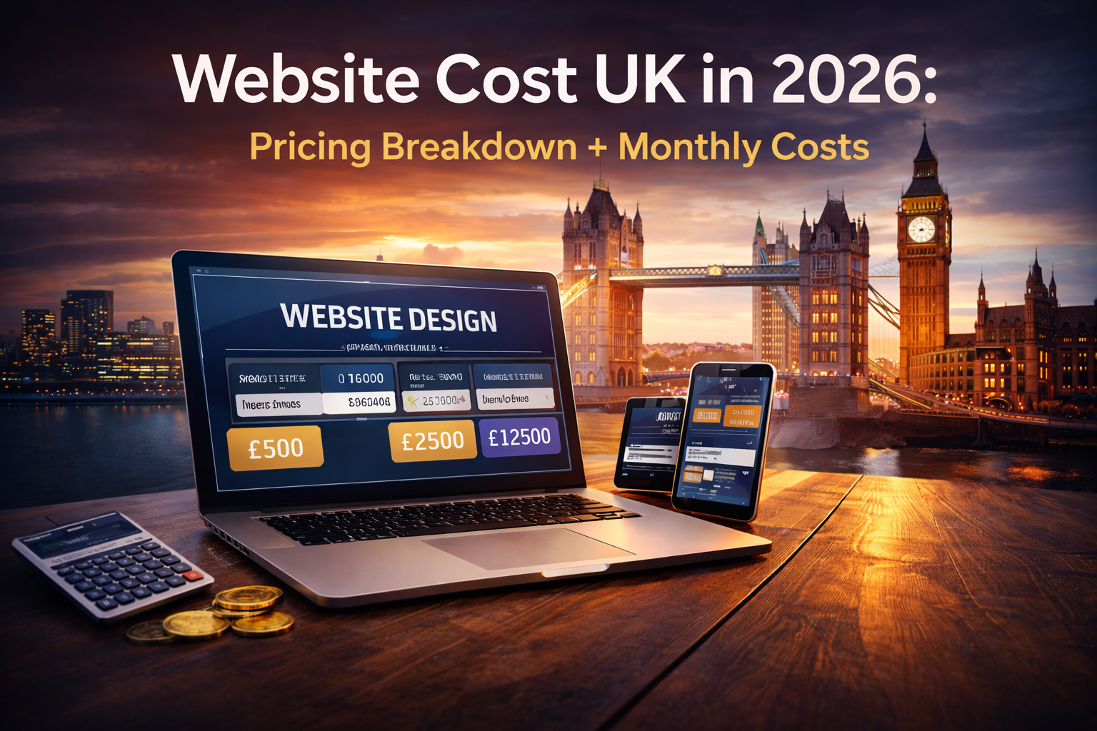 Website cost UK pricing breakdown with monthly costs (2026)